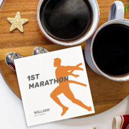 名前をカスタムするポストマラソンお祝いパーティー スタンダードカクテルナプキン