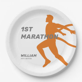 名前をカスタムするポストマラソンお祝いパーティー ペーパープレート