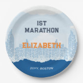 名前をカスタムするポストマラソンお祝いパーティー ペーパープレート (正面)