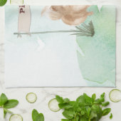 名前をカスタムするポンメラニアペットドッグ キッチンタオル (折り畳み)