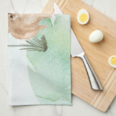 名前をカスタムするポンメラニアペットドッグ キッチンタオル (四つ折り)