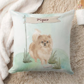 名前をカスタムするポンメラニアペットドッグ クッション (ブランケット)