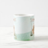 名前をカスタムするポンメラニアペットドッグ コーヒーマグカップ (中央)