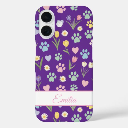 名前をカスタムするポープリント&ハート電話ケース Case-Mate iPhoneケース (裏面)