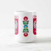 名前をカスタムするポーランドのワシの紋章付き外衣 コーヒーマグカップ (中央)