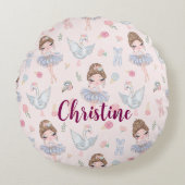 名前をカスタムするマイスウィートバレリーナ ラウンドクッション (正面)