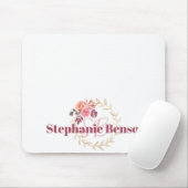 名前をカスタムするマウスパッド | 美しい水彩フローラ マウスパッド (マウス)