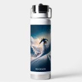 名前をカスタムするマウンテンスキーヤー ウォーターボトル (背面)