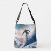 名前をカスタムするマウンテンスキーヤー クロスボディバッグ (裏面)