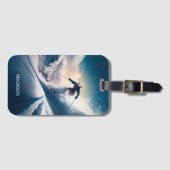 名前をカスタムするマウンテンスキーヤー ラゲッジタグ (正面横)