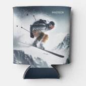 名前をカスタムするマウンテンスキーヤー 缶クーラー (正面)