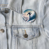 名前をカスタムするマウンテンスキーヤー 缶バッジ (インサイチュ)