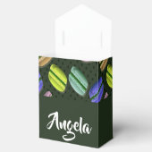 名前をカスタムするマカロン模様 フェイバーボックス (オープン)