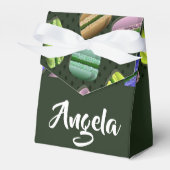 名前をカスタムするマカロン模様 フェイバーボックス (正面サイド)