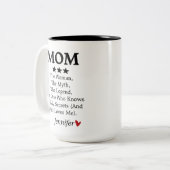 名前をカスタムするマグお母さん、誕生日ギフトお母さん ツートーンマグカップ (正面左)