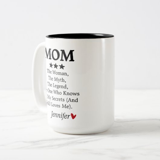 名前をカスタムするマグお母さん、誕生日ギフトお母さん ツートーンマグカップ (正面左)