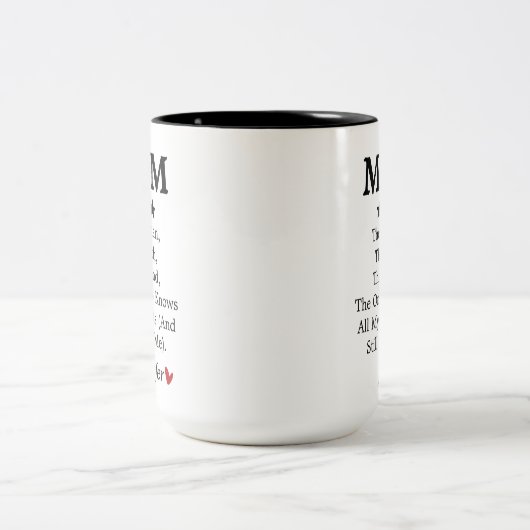 名前をカスタムするマグお母さん、誕生日ギフトお母さん ツートーンマグカップ (中央)