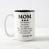 名前をカスタムするマグお母さん、誕生日ギフトお母さん ツートーンマグカップ (左)