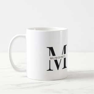 "名前をカスタムするマグと文字M" コーヒーマグカップ