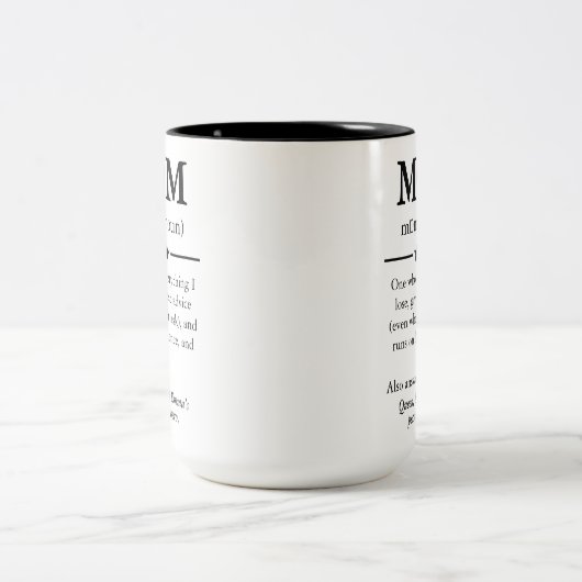 名前をカスタムするマグカップ，母のためのギフト，母の日ギフト ツートーンマグカップ (中央)