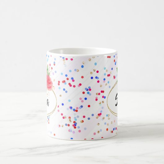 名前をカスタムするマグ、ガールグリッターパーソナライズされた名 コーヒーマグカップ (中央)
