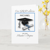 名前をカスタムするマスターズディグリーマンディスタンスブルー カード (黄色い花)