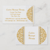 名前をカスタムするマッサージセラピー金ゴールドマンダラビジネス 名刺 (正面/裏面)