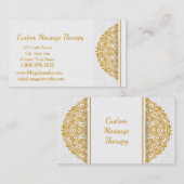 名前をカスタムするマッサージセラピー金ゴールド曼荼羅 名刺 (正面/裏面)