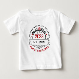 名前をカスタムするマッチングファミリークリスマス ベビーTシャツ