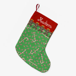 名前をカスタムするマディソンギンガーブレッドクッキーズホリデー スモールクリスマスストッキング