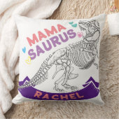 名前をカスタムするママサウルスマムトレックスおもしろいディノTシール クッション (ブランケット)