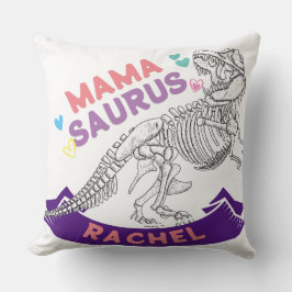 名前をカスタムするママサウルスマムトレックスおもしろいディノTシール クッション