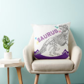 名前をカスタムするママサウルスマムトレックスおもしろいディノTシール クッション (椅子)