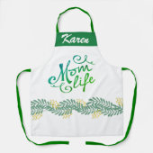名前をカスタムするママパーソナライズされたライフ エプロン (正面)
