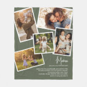 名前をカスタムするママ定義メモリーズ写真コラージュ フリースブランケット (正面)