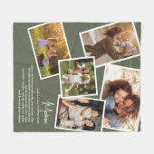 名前をカスタムするママ定義メモリーズ写真コラージュ フリースブランケット (正面(横))