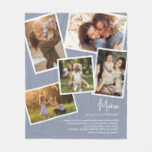 名前をカスタムするママ定義メモリーズ写真コラージュ フリースブランケット (正面)
