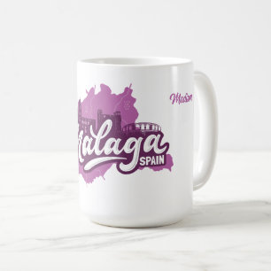 名前をカスタムするマラガスペイン コーヒーマグカップ