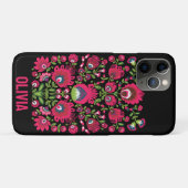 名前をカスタムするマルーン対称フォークウィシナンキ Case-Mate iPhoneケース (裏面(横))