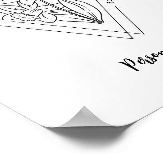 名前をカスタムするマーチダフォディル誕生花 ポスター (角)