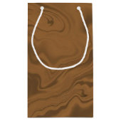 名前をカスタムするマーブルブラウン スモールペーパーバッグ (裏面)