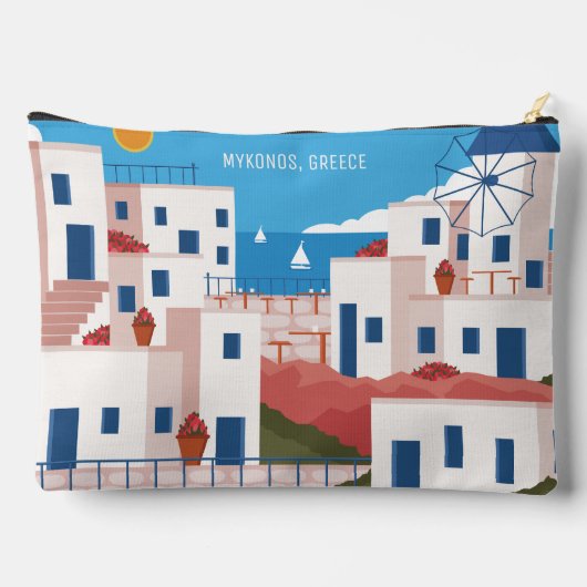 名前をカスタムするミコノスギリシャ アクセサリーポーチ (裏面)