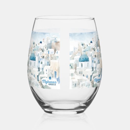 名前をカスタムするミコノスギリシャ ステムなしワイングラス (左)