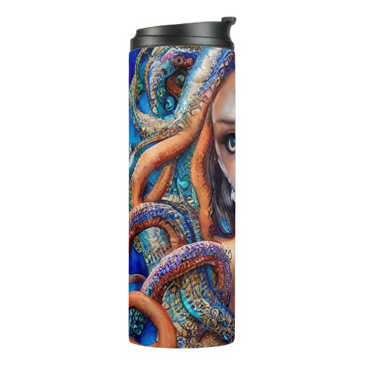 名前をカスタムするミスティックブルータコ |ファンタジー女神 タンブラー (回転左)