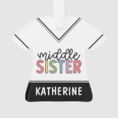 名前をカスタムするミドル姉カワイイパーソナライズされた オーナメント (裏面)