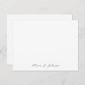 名前をカスタムするミニマルエレガントリストフラットノートカード ノートカード (正面/裏面)