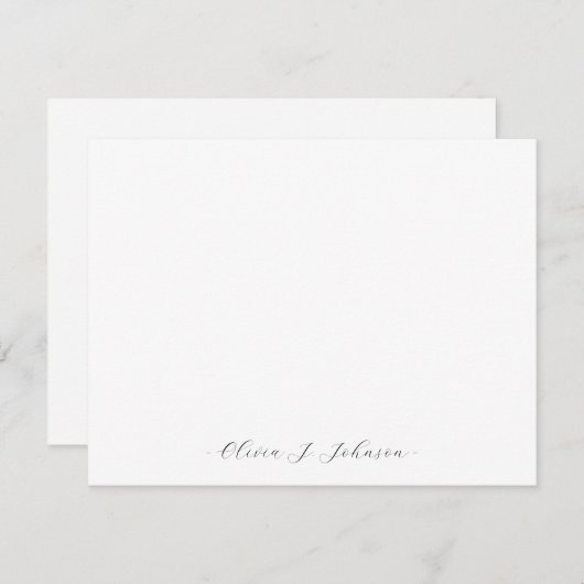名前をカスタムするミニマルエレガントリストフラットノートカード ノートカード (正面/裏面)