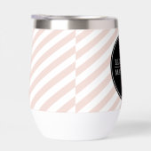 名前をカスタムするミニマルストライプリストブラック赤面ピンク (右面)