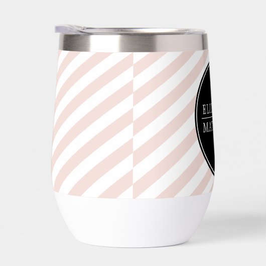 名前をカスタムするミニマルストライプリストブラック赤面ピンク (右面)