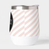 名前をカスタムするミニマルストライプリストブラック赤面ピンク (左面)